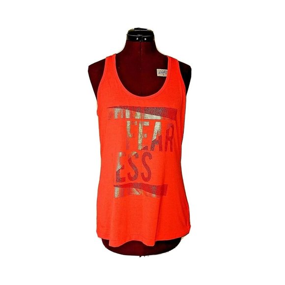 Xersion Womens Tank Top Size Medium Orange Racerback Graphic Athletic - Picture 1 of 8